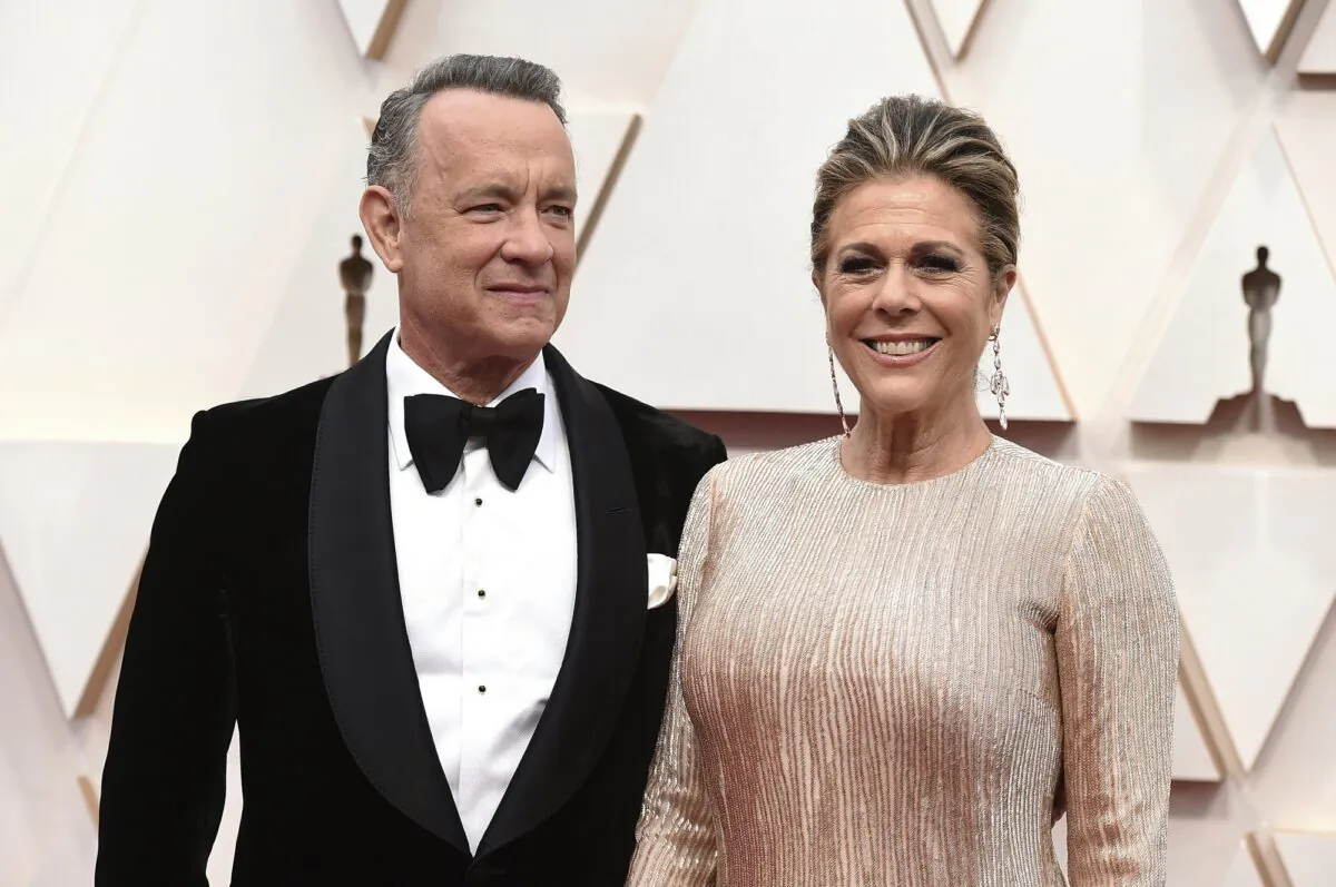 Tom Hanks, left, and Rita Wilson arrive at the Oscars at the Dolby Theatre in Los Angeles on Feb. 9, 2020. (Jordan Strauss/Invision/AP)