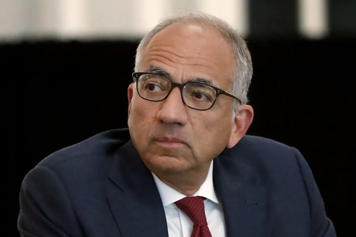 U.S. Soccer President Carlos Cordeiro presides over a meeting of the U.S. Soccer Board of Directors in Chicago on Dec. 6, 2019. (Charles Rex Arbogast/AP Photo)