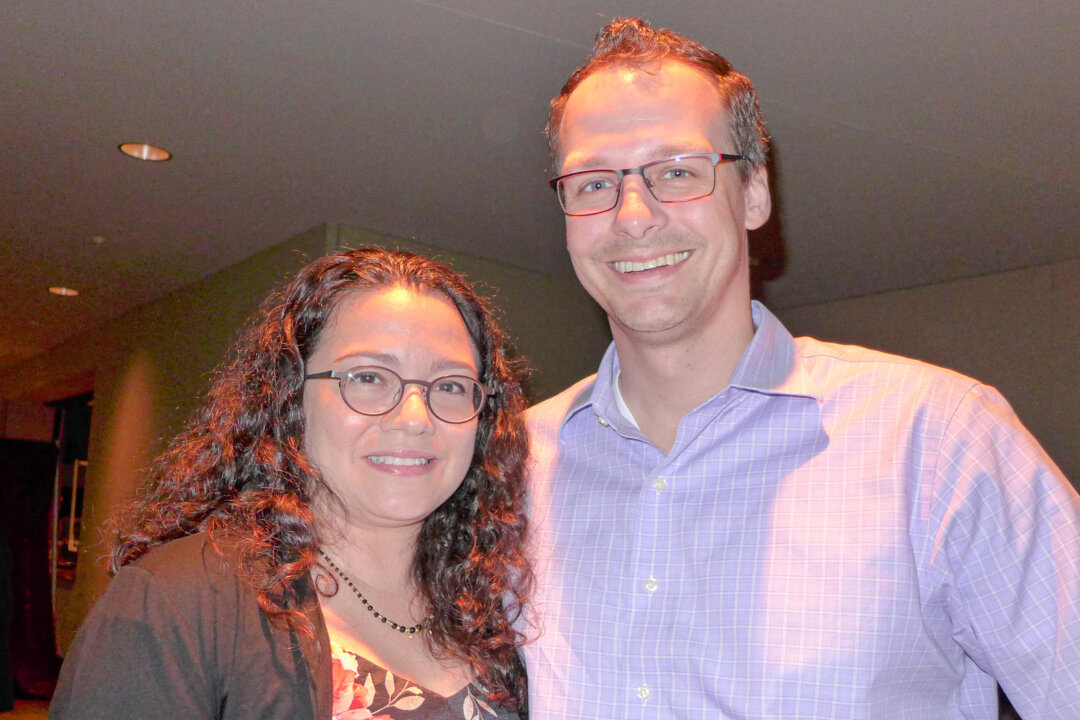 Cathy Bernal and Kevin Wright, a social worker and an IT director respectively, attended Shen Yun Performing Arts at the Venice Performing Arts Center in Florida, on March 14, 2020. (Linda Lee/The Epoch Times)