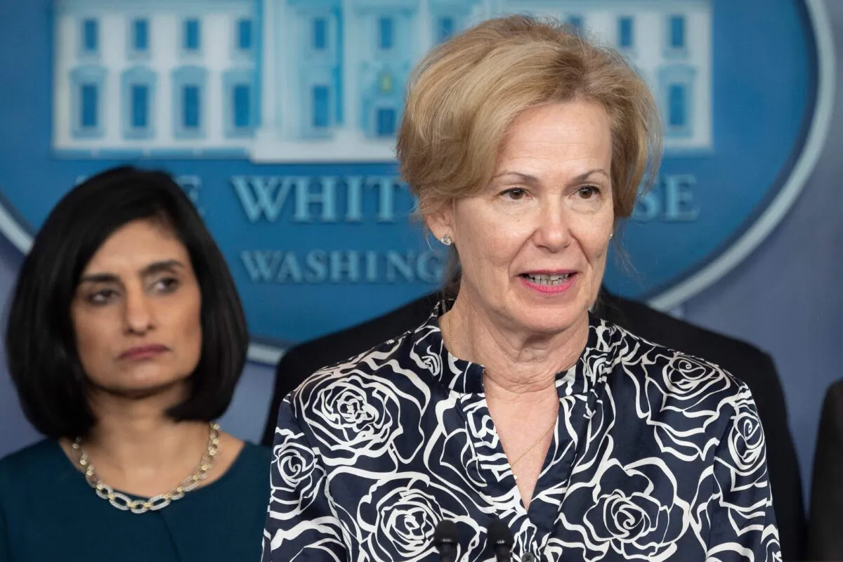 Coronavirus Response Coordinator Dr. Deborah Birx speaks during a press briefing about the Coronavirus (COVID-19) in the Brady Press Briefing Room at the White House in Washington, DC, on March 14, 2020. (JIM WATSON/AFP via Getty Images)