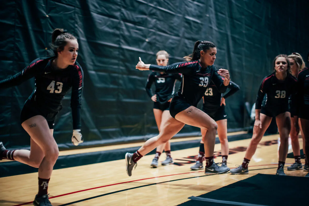 Maddie Turner, No. 39, is a senior acrobatics and tumbling athlete at Azusa Pacific University in Azusa, Calif. (Ryan Walvoord)