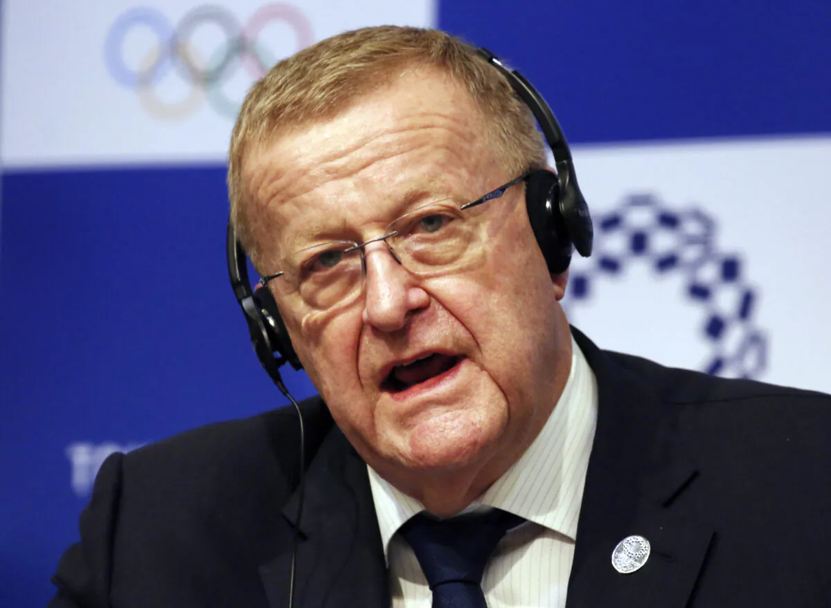John Coates, the leader of the IOC's coordination commission for the Tokyo Olympics, speaks during a press conference in Tokyo, Japan, on Dec. 5, 2018.(Koji Sasahara/File/AP Photo)