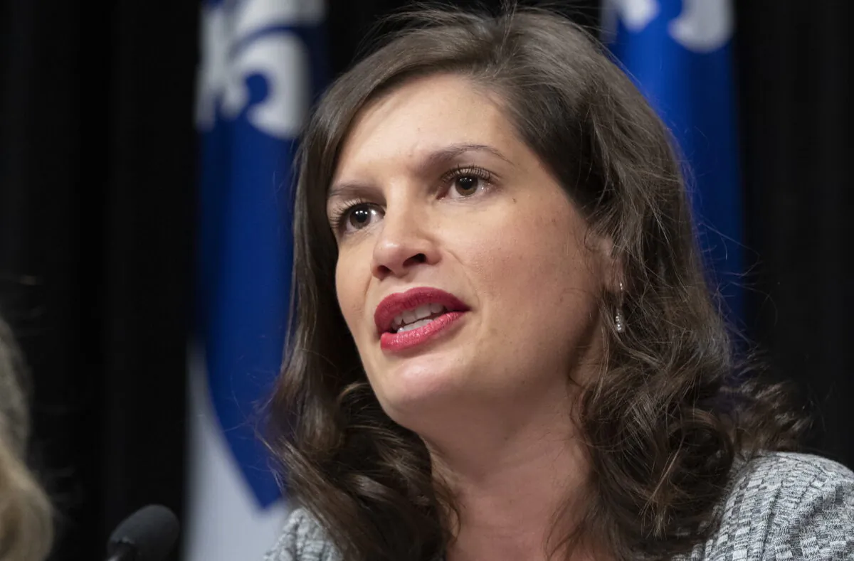 Quebec Deputy premier and Public Security Minister Genevieve Guilbault launches a consultation on police work, at the legislature in Quebec City, Canada, on Dec.18, 2019. (Jacques Boissinot/The Canadian Press)