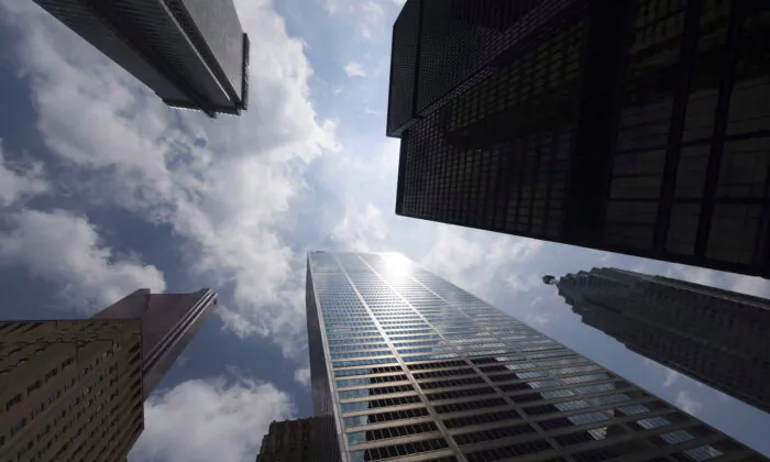 Bank towers in Toronto's financial district in a file photo. (The Canadian Press/Adrien Veczan)