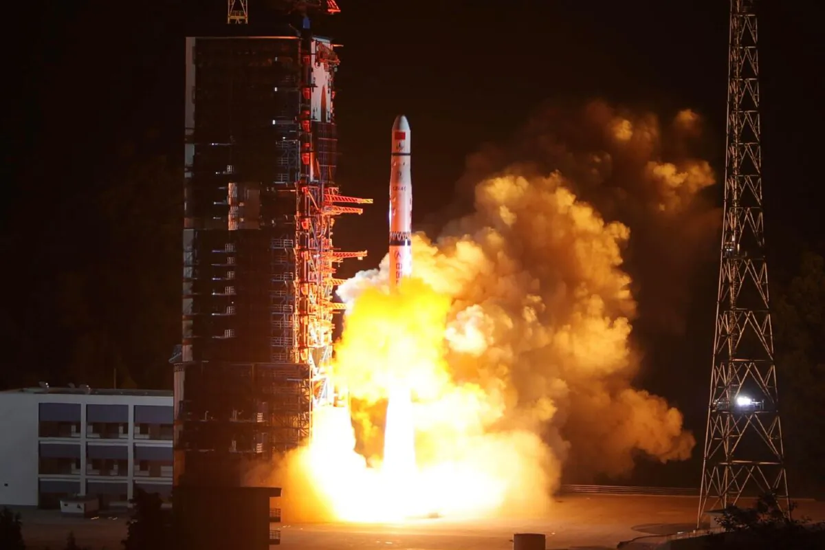 A Long March-4C rocket lifts off from the southwestern Xichang launch center carrying the Queqiao ("Magpie Bridge") satellite in Xichang, China's southwestern Sichuan Province on May 21, 2018. (-/AFP/Getty Images)