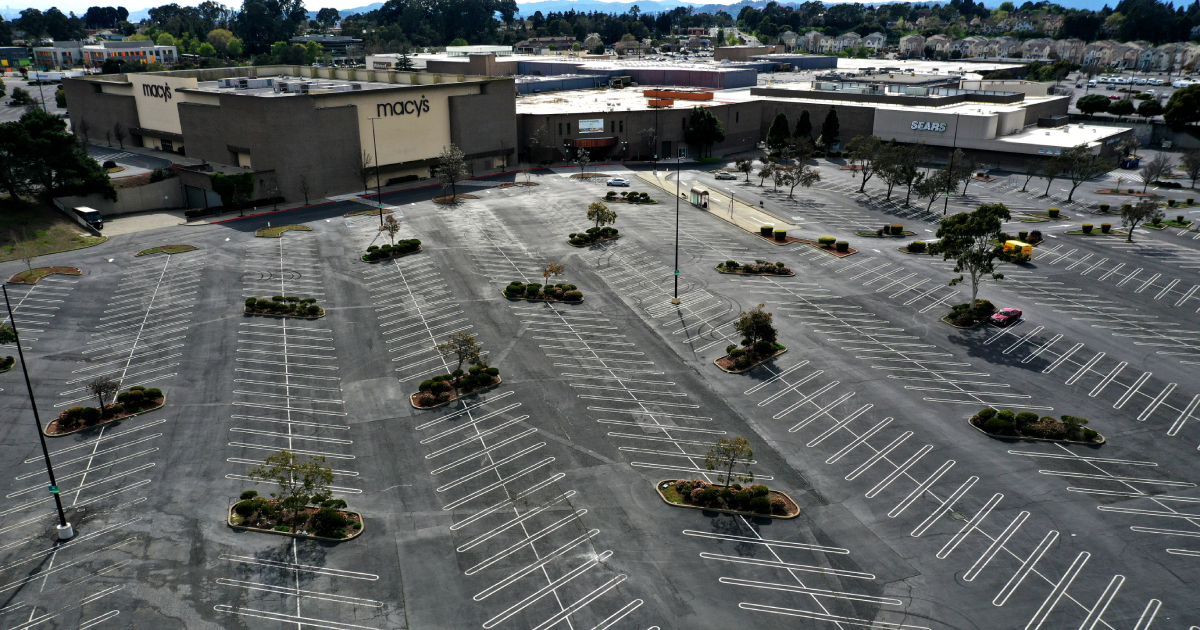 The parking lot at Hilltop Mall