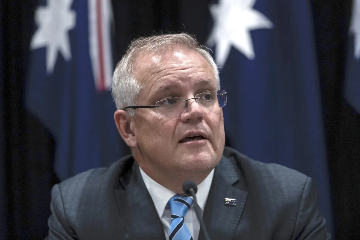 Prime Minister Scott Morrison speaks during a press conference in Sydney, Australia, on March 13, 2020. (Brook Mitchell/Getty Images)