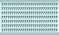 Can You Count ALL the Ts in This Sea of 7s in Less Than 10 Seconds? How Many Can You Find?
