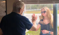 Woman Reveals Engagement Ring to Isolated Granddad Through Care Center Window Amid Pandemic