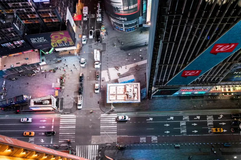 An empty Times Square is seen on the street following the outbreak of coronavirus disease (COVID-19), in New York on March 18, 2020. (Jeenah Moon/Reuters)