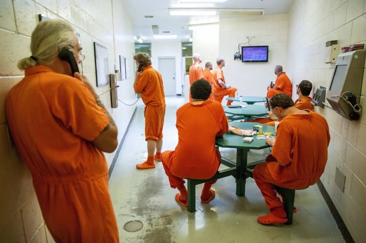 Inmates pass the time within their cell block at the Twin Falls County Jail in Twin Falls, Idaho, in a 2018 file photo. (Pat Sutphin/The Times-News via AP)