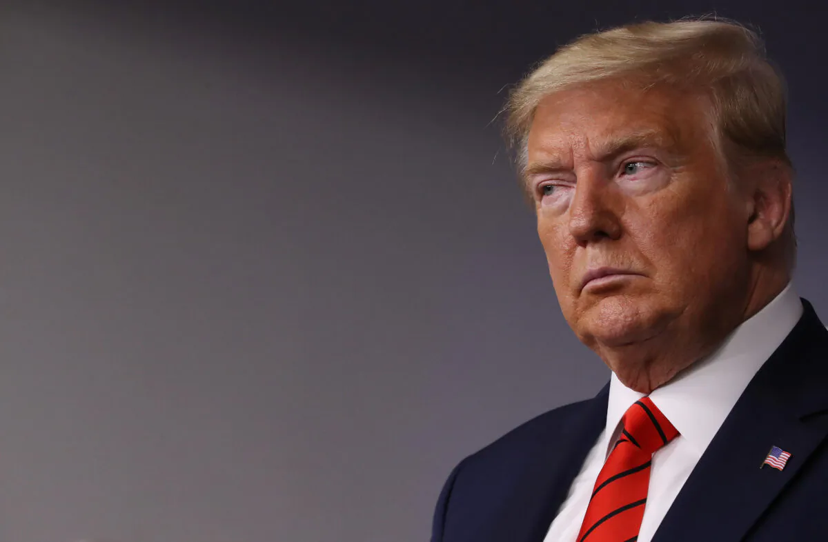President Donald Trump conducts a news conference with members of his Coronavirus Task Force in the Brady Press Briefing Room at the White House in Washington on March 19, 2020. (Chip Somodevilla/Getty Images)