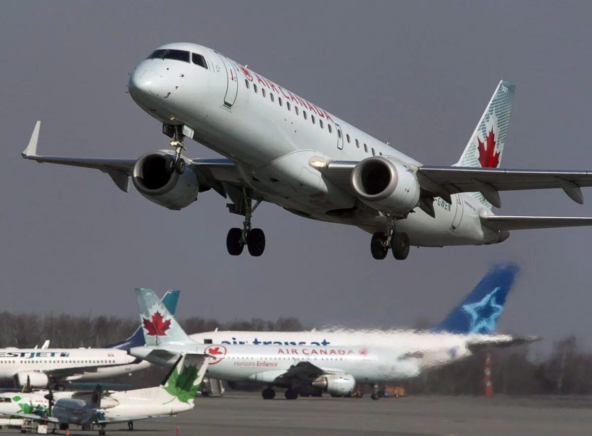An Air Canada jet takes off from Halifax Stanfield International Airport in Enfield, N.S., in a file photo. (The Canadian Press/Andrew Vaughan)