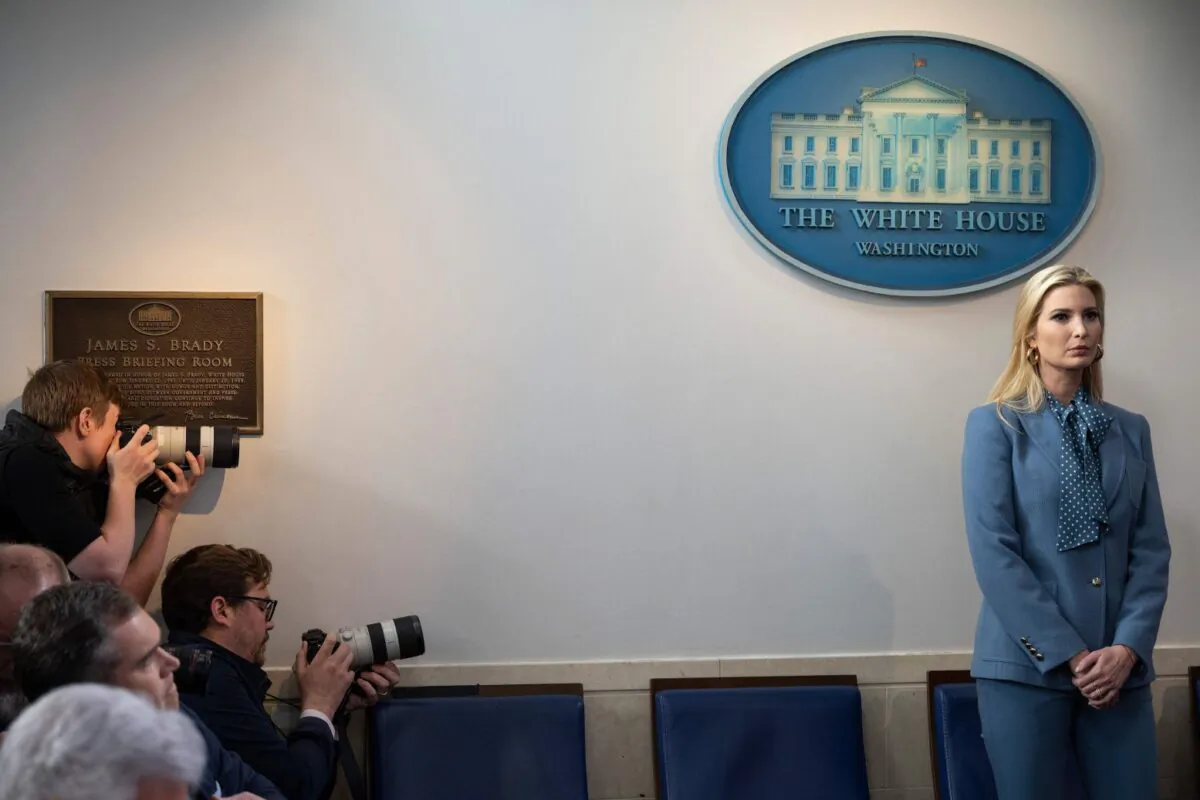 White House Advisor Ivanka Trump looks on as she awaits the arrival of US President Donald Trump to speak at the White House in Washington, DC, on March 20, 2020. (Photo by JIM WATSON / AFP) (Photo by JIM WATSON/AFP via Getty Images)
