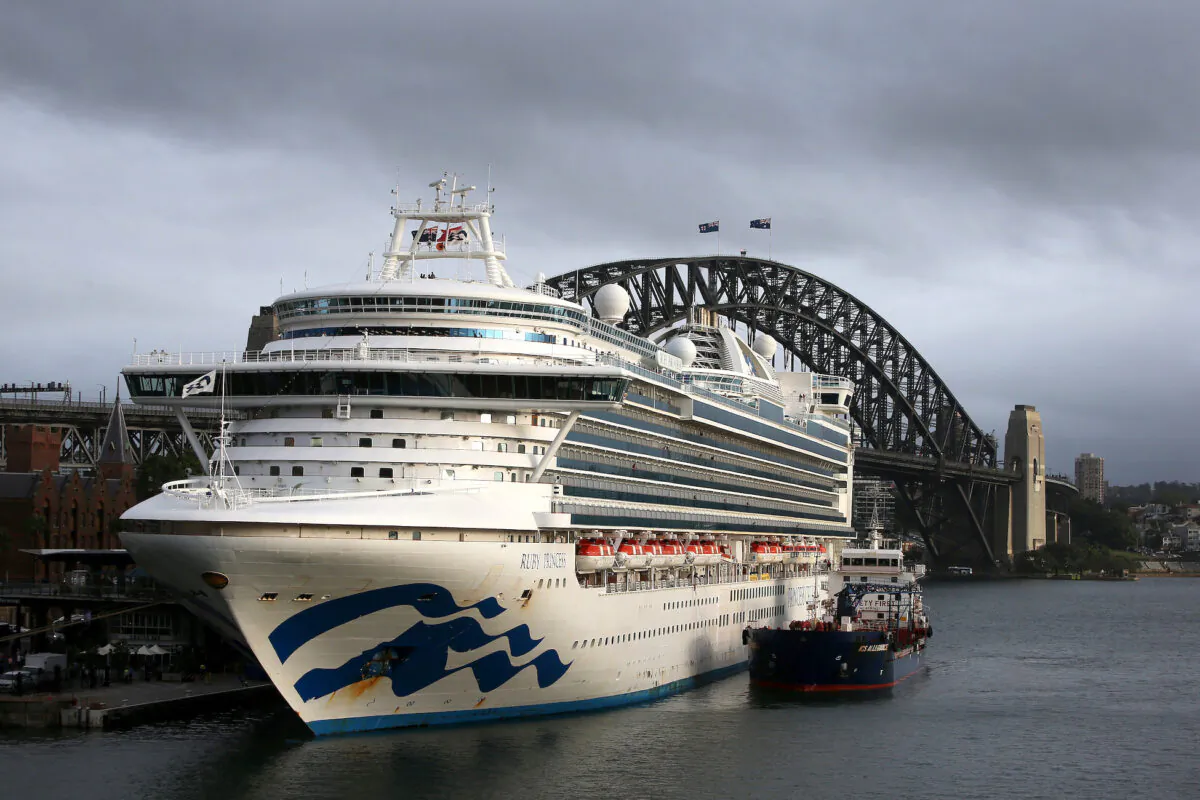 The Ruby Princess docks at the Overseas Passenger Terminal in Sydney, Australia on Feb. 8, 2020. (Lisa Maree Williams/Getty Images)