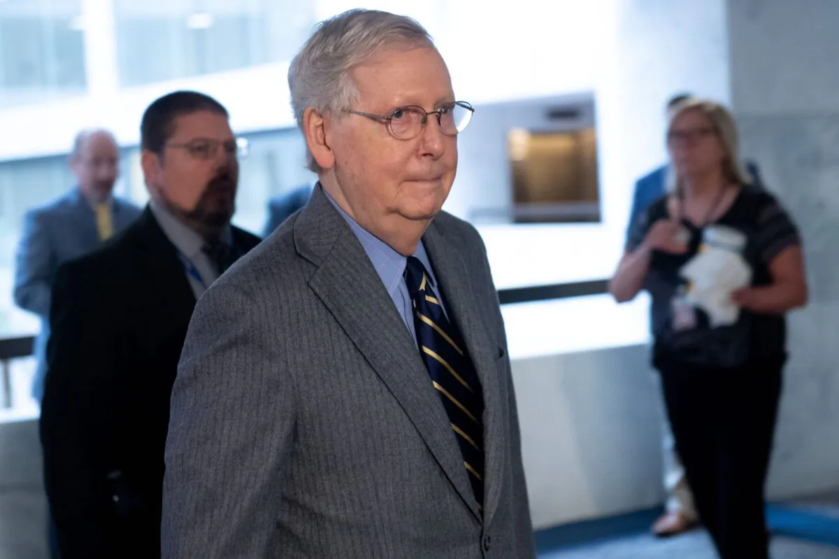 US Senate Majority Leader Mitch McConnell arrives to attend a meeting to discuss a potential economic bill in response to COVID-19, in Washington, DC, on March 20, 2019. (Saul Loeb/AFP via Getty Images)