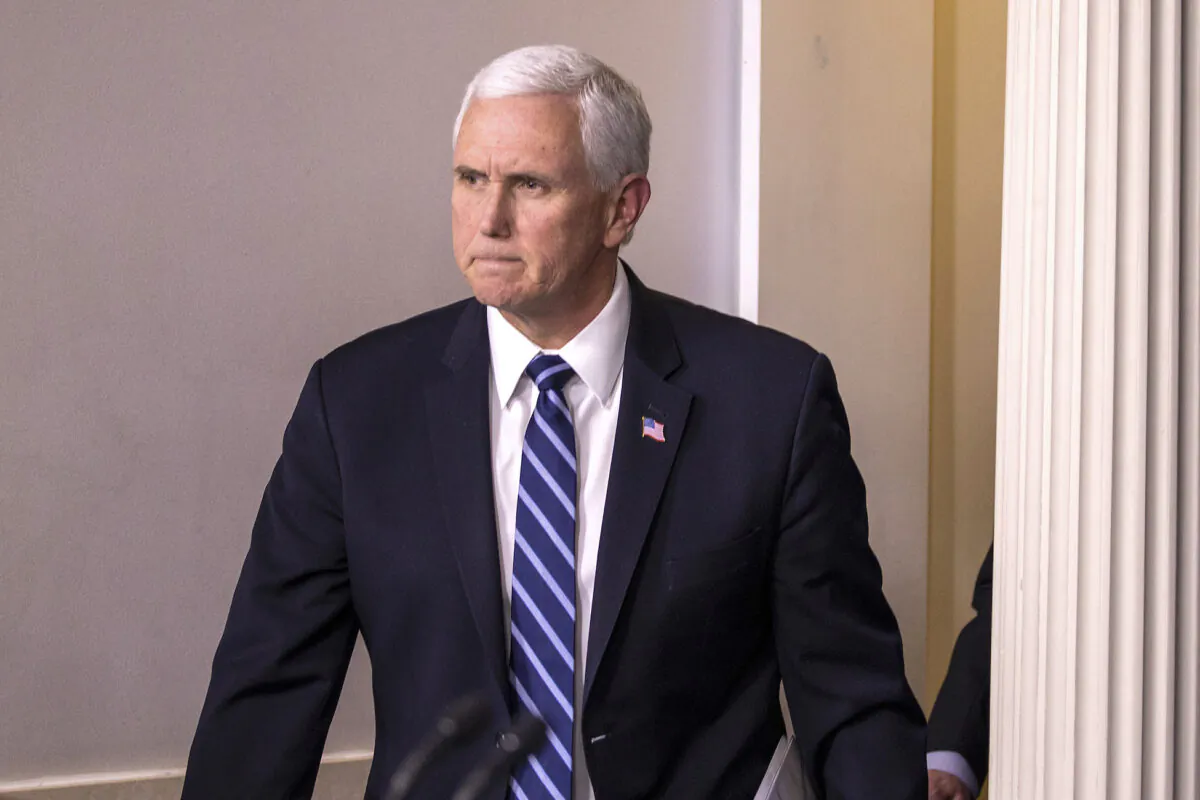 Vice President Mike Pence arrives for a briefing on the Trump administration's coronavirus response in the press briefing room of the White House in Washington on March 4, 2020. (Tasos Katopodis/Getty Images)