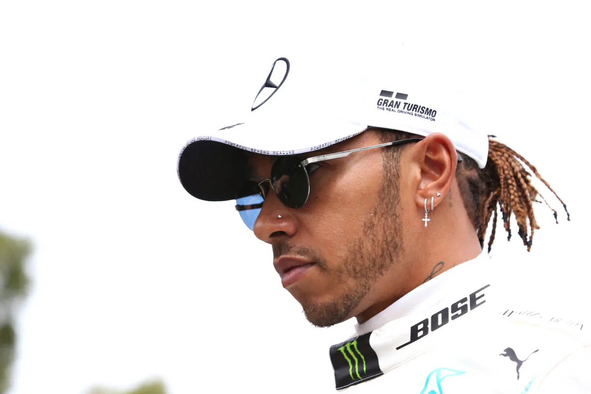 Lewis Hamilton of Great Britain and Mercedes GP walks in the Paddock during previews ahead of the F1 Grand Prix of Australia at Melbourne Grand Prix Circuit in Melbourne, Australia, on March 12, 2020.(Charles Coates/Getty Images)