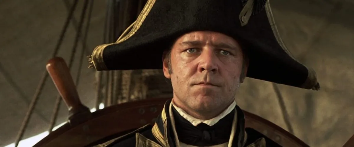 Russell Crowe as Capt. Jack Aubrey gives a master class in effective leadership in “Master and Commander: The Far Side of the World.” (Twentieth Century Fox)
