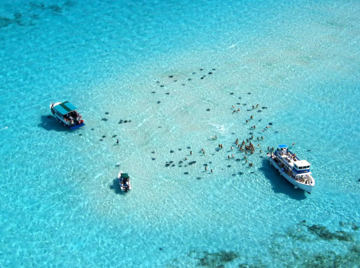 An aerial view of Stingray City. (Cayman Islands Department of Tourism)