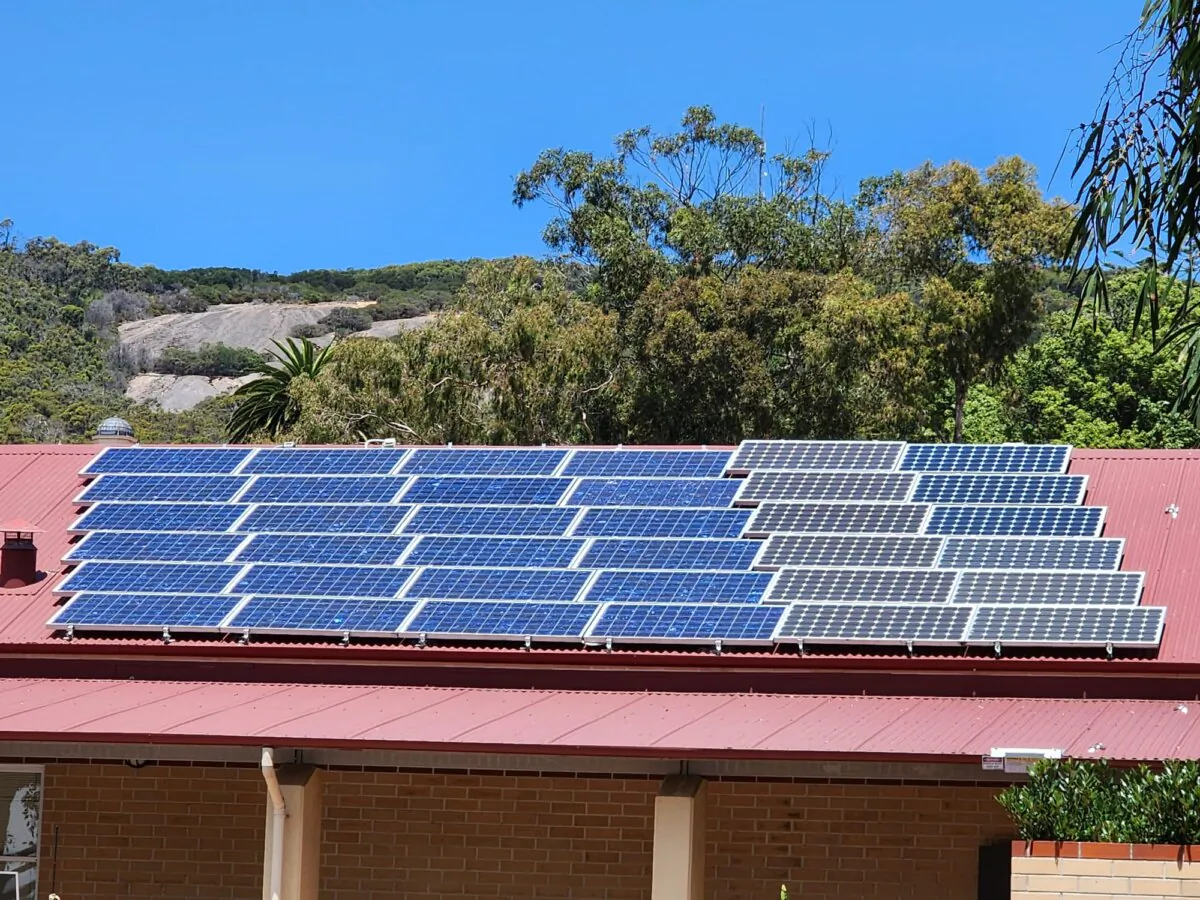 Solar panels on a roof in Albany, Western Australia, on Jan. 22, 2024. (Susan Mortimer/The Epoch Times)