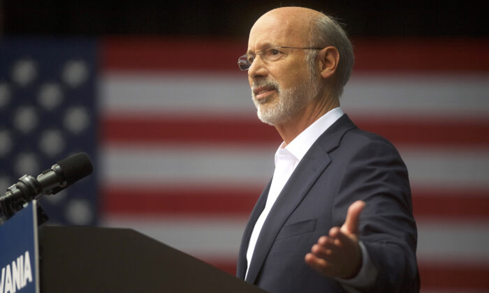 Pennsylvania Gov. Tom Wolf speaks at a campaign rally in Philadelphia, Pennsylvania, on Sept. 21, 2018. (Mark Makela/Getty Images)