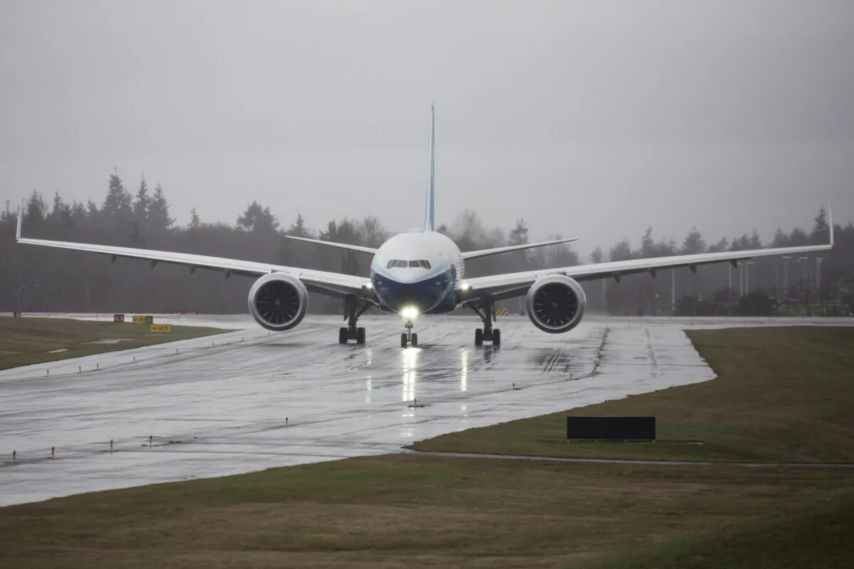 A Boeing airplane at Paine Field in Everett, Wash. on Jan. 24, 2020. (Jason Redmond/AFP via Getty Images)