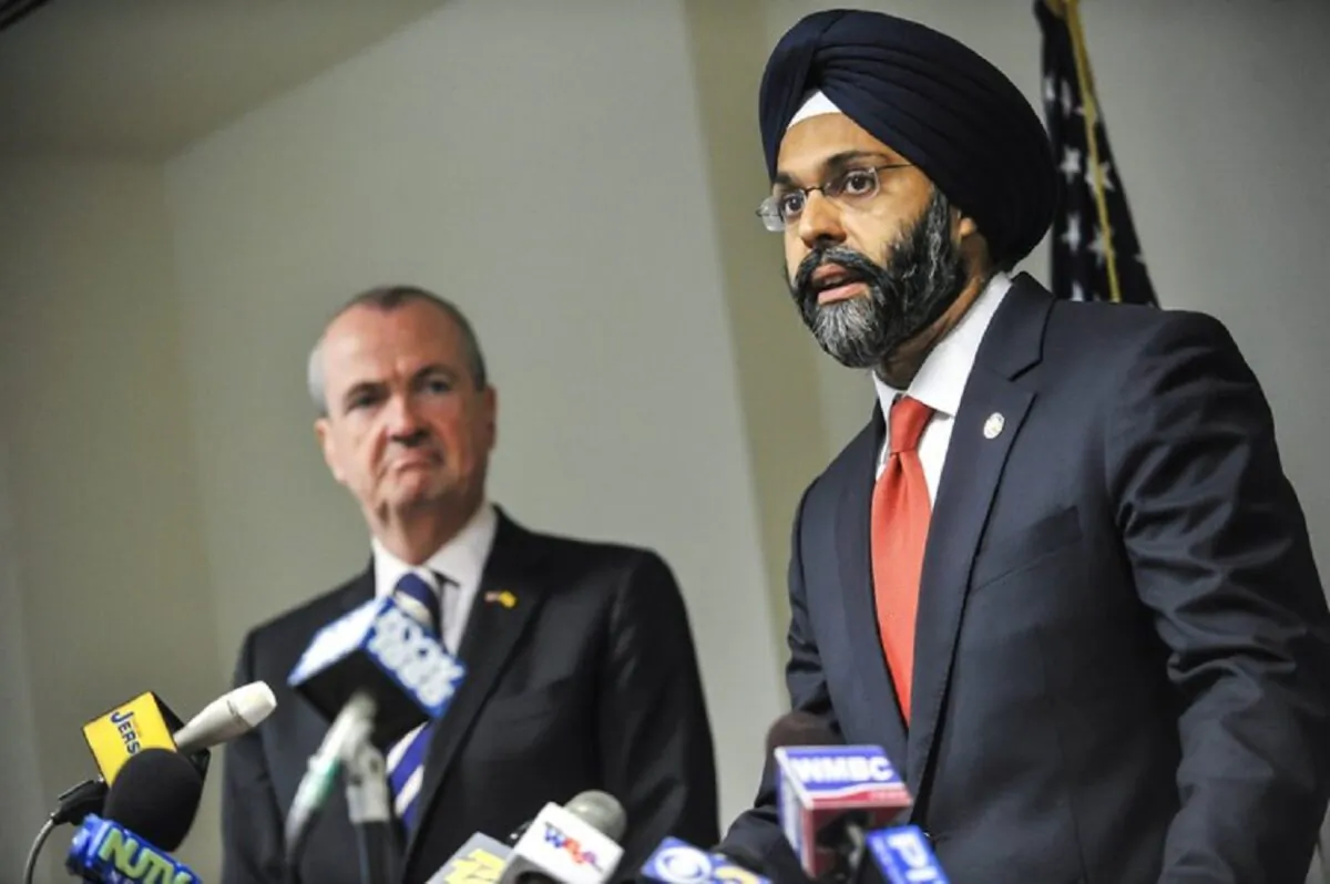 Bergen County Prosecutor Gurbir Grewal addresses the media after Gov.-elect Phil Murphy nominated him for attorney general in Trenton, N.J., on Dec. 12, 2017. (Jeffrey Granit/NJ Advance Media via AP, File)