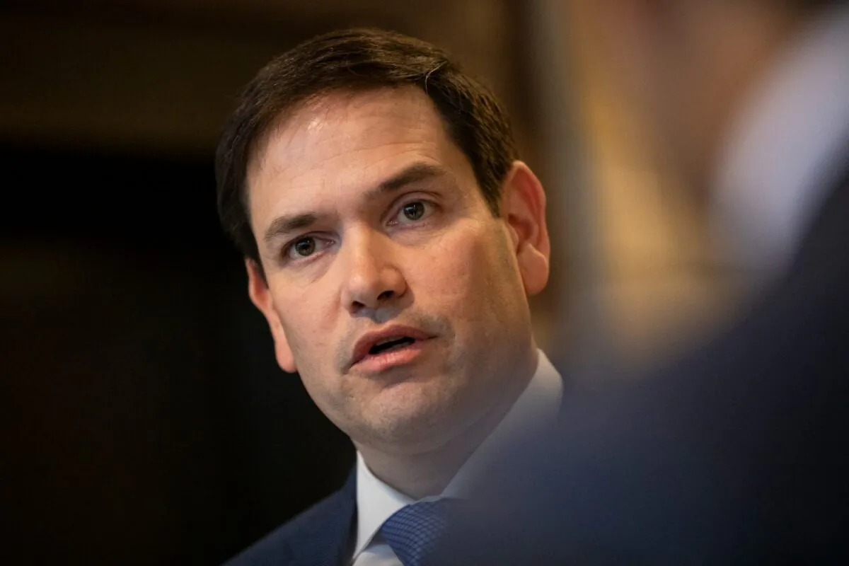 Sen. Marco Rubio (R-Fla.) talks to reporters on Capitol Hill on March 10, 2020, in Washington. (Photo by Samuel Corum/Getty Images)