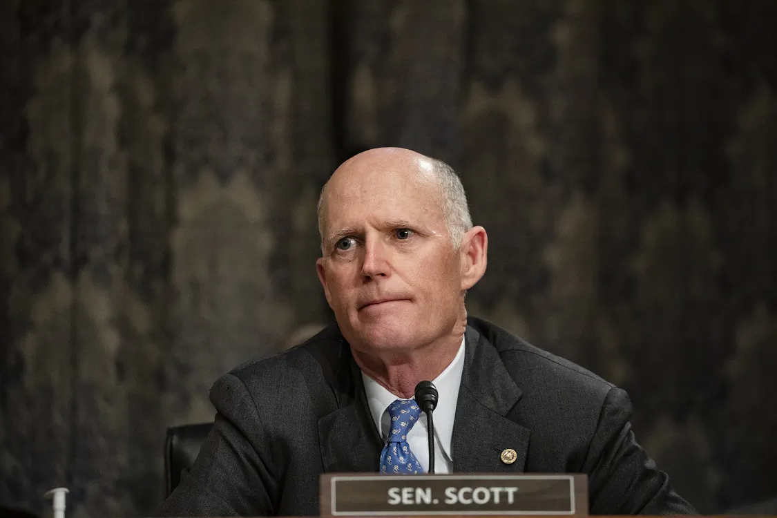 Sen. Rick Scott (R-Fla.) on Capitol Hill in Washington on March 5, 2020. (Samuel Corum/Getty Images)