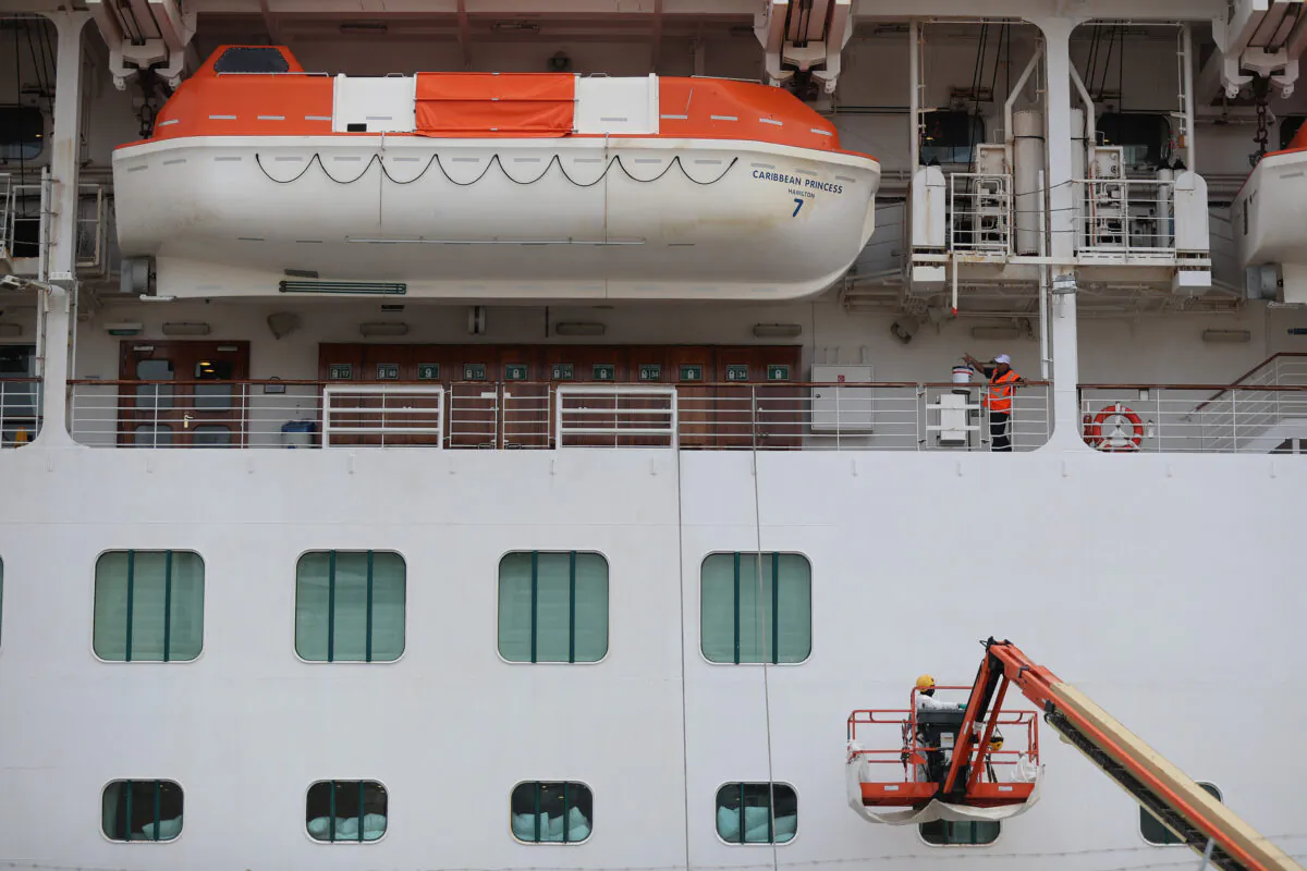 A cruise ship docked at Port Everglades in Fort Lauderdale, Florida on March 12, 2020. (Joe Raedle/Getty Images)