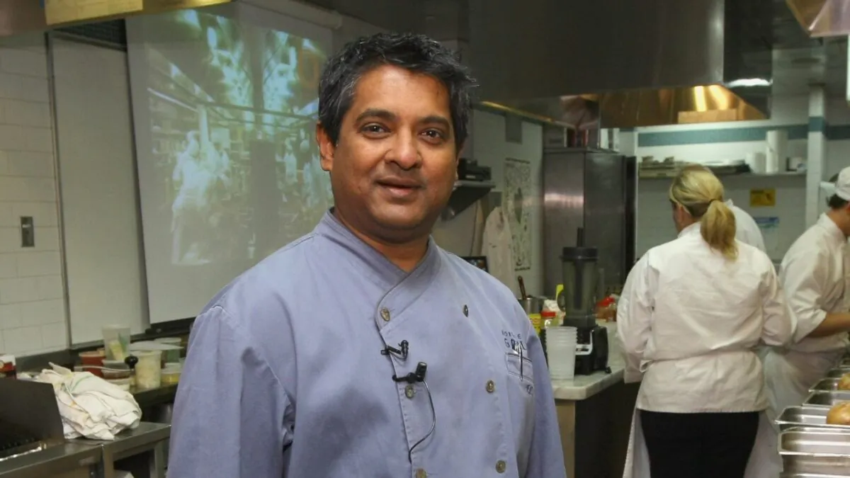 Chef Floyd Cardoz attends The New York Culinary Experience—Day 2 at The International Culinary Center in New York City on April 29, 2012. (Neilson Barnard/Getty Images for The New York Culinary Experience)