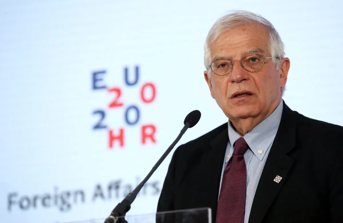 High Representative of the European Union Josep Borrell Fontelles at a press conference in Zagreb, Croatia, on March 6, 2020. (DAMIR SENCAR/AFP via Getty Images)
