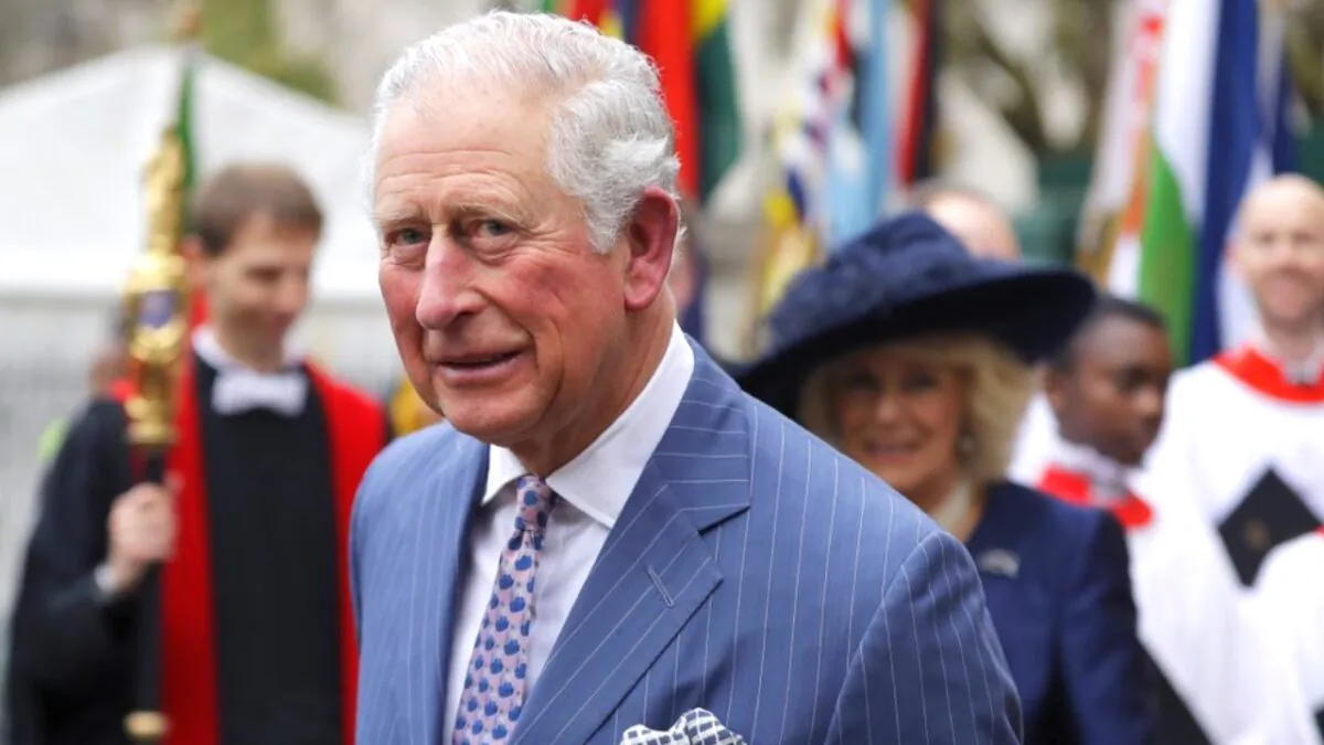 Britain's Prince Charles and Camilla the Duchess of Cornwall, in the background, leave after attending the annual Commonwealth Day service at Westminster Abbey in London on March 9, 2020. (Kirsty Wigglesworth/AP Photo)
