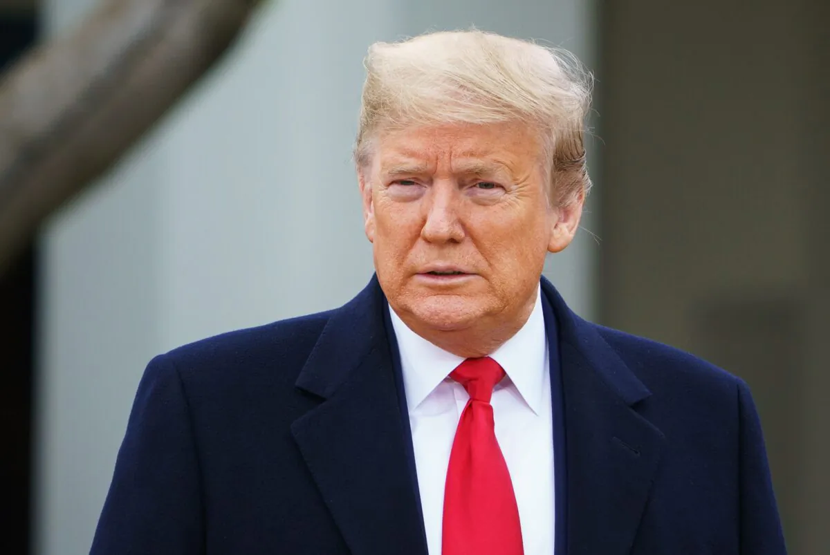 President Donald Trump is seen before the start of a Fox News virtual town hall meeting from the Rose Garden of the White House in Washington, on March 24, 2020. (Mandel Ngan/AFP via Getty Images)