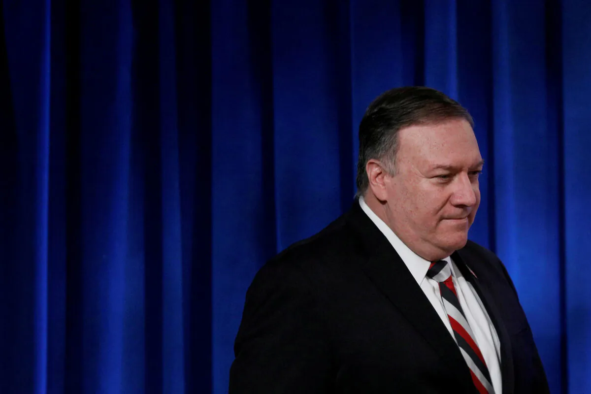 U.S. Secretary of State Mike Pompeo arrives for a news conference on the current state of the coronavirus disease (COVID-19) at the State Department in Washington, D.C., on March 17, 2020. (Tom Brenner/Reuters)