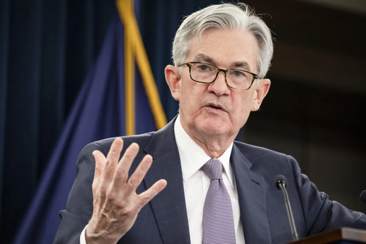 Federal Reserve Chair Jerome Powell speaks at a press conference in Washington on Jan. 29, 2020. (Samuel Corum/Getty Images)