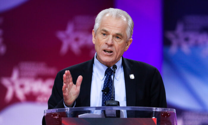 Peter Navarro, Director of the White House National Trade Council, at the CPAC convention in National Harbor, Md., on March 1, 2019. (Samira Bouaou/The Epoch Times)