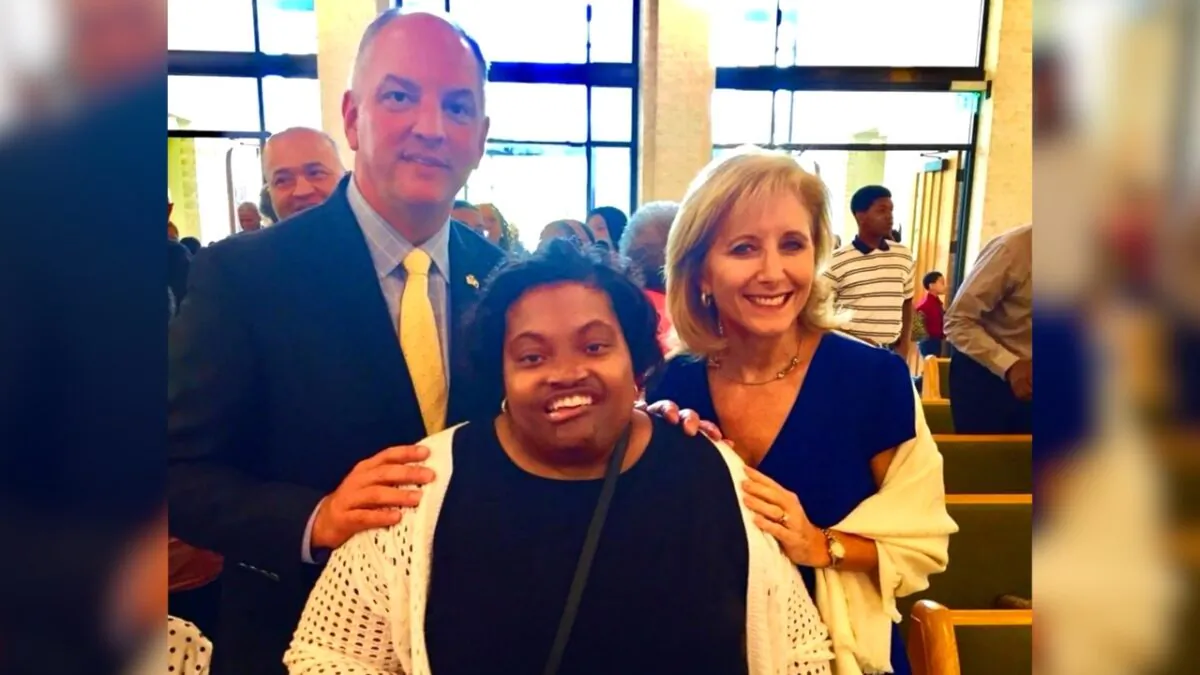 April Dunn (C), a 33-year-old staff member of Louisiana Governor John Bel Edwards. (Office of the Governor)