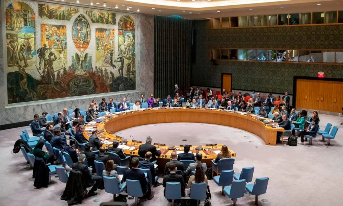 Members of the Security Council vote at United Nations headquarters, in New York, on July 20, 2015. (Seth Wenig/AP)