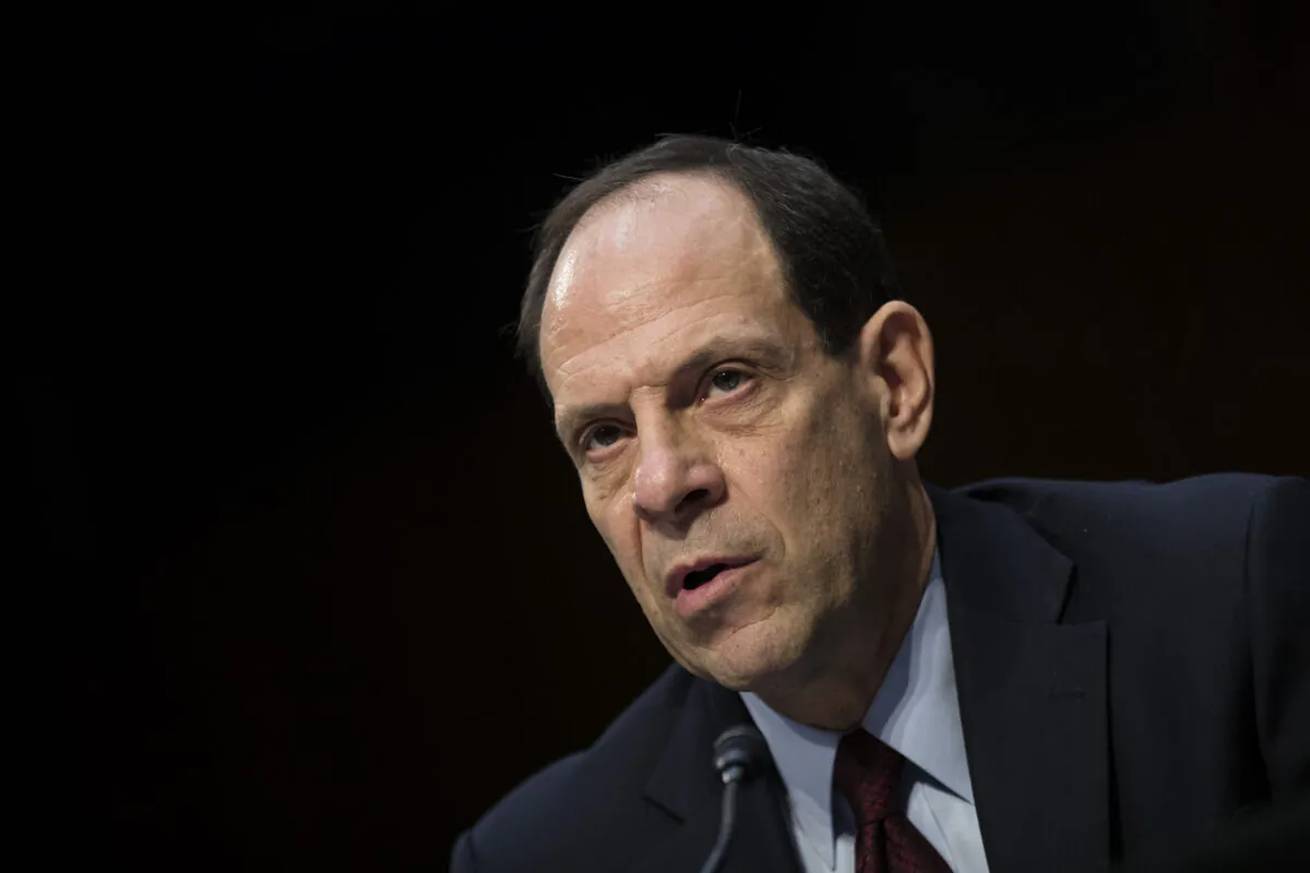 Glenn Fine, acting Inspector General at the U.S. Department of Defense, testifies during a Senate Judiciary Committee on Capitol Hill in Washington on Dec. 6, 2017. (Drew Angerer/Getty Images)