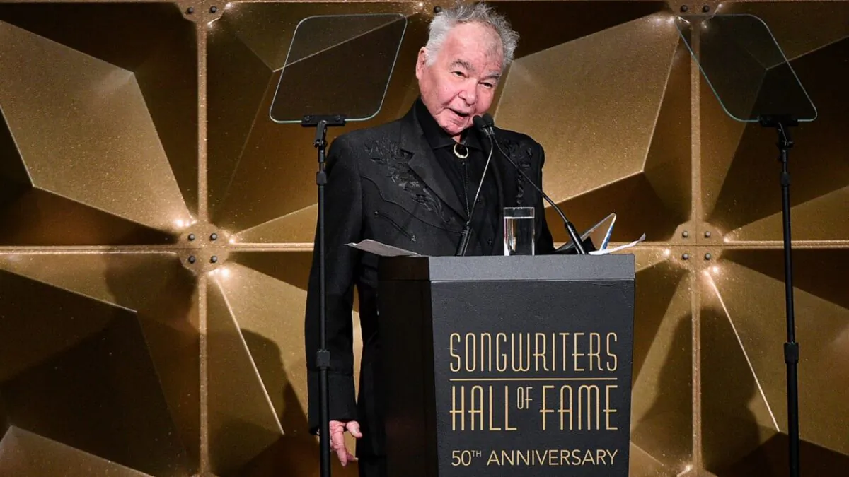Inductee John Prine speaks onstage during the Songwriters Hall of Fame 50th Annual Induction and Awards Dinner at The New York Marriott Marquis in New York City on June 13, 2019. (Theo Wargo/Getty Images for Songwriters Hall Of Fame )