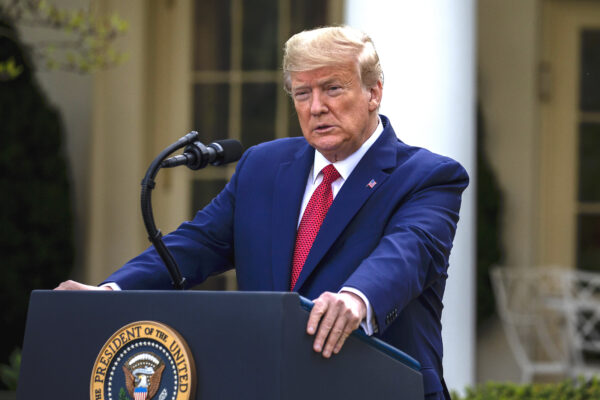 Trump speaks in the Rose Garden