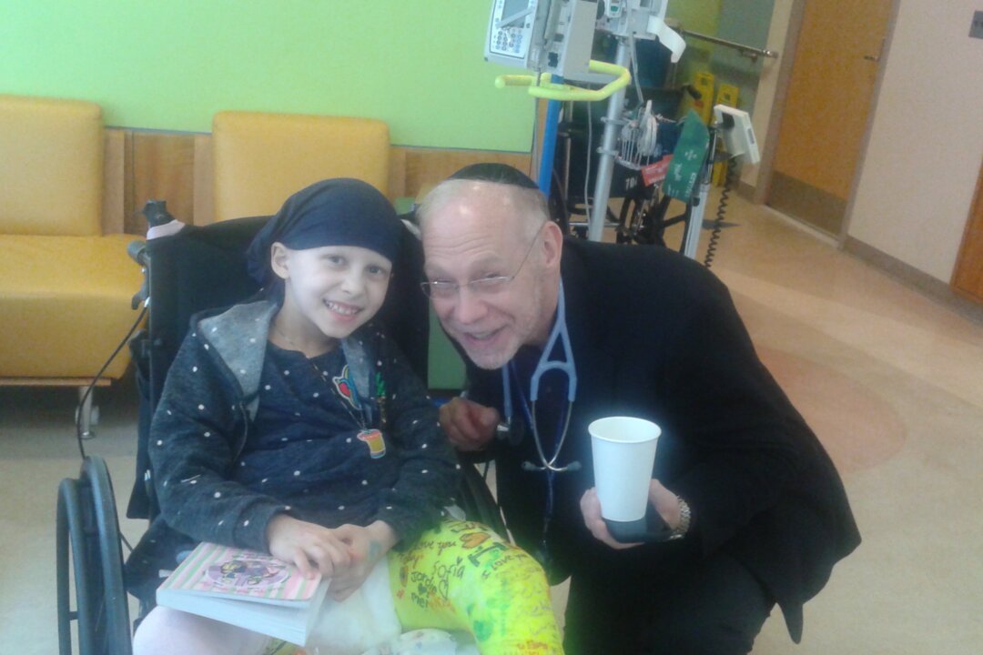 Elana Koenig with Dr. Wexler during her period of cancer treatment. (Courtesy of Rena Koenig)
