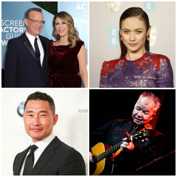 Tom Hanks and his wife Rita Wilson.(L) Olga Kurylenko (R) Daniel Dae Kim(L);John Prine(R)