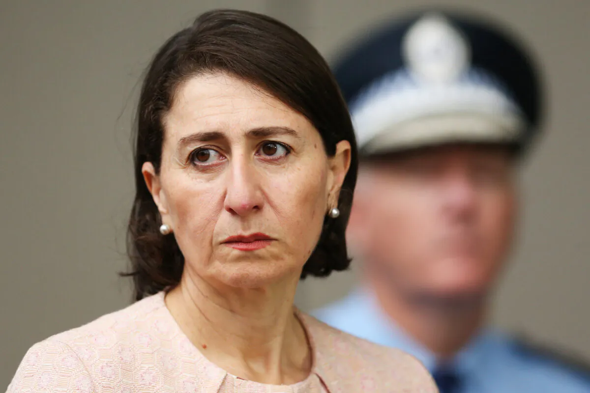 Premier of NSW, Gladys Berejiklian addresses the media in Sydney, Australia on March 30, 2020. (Brendon Thorne/Getty Images)
