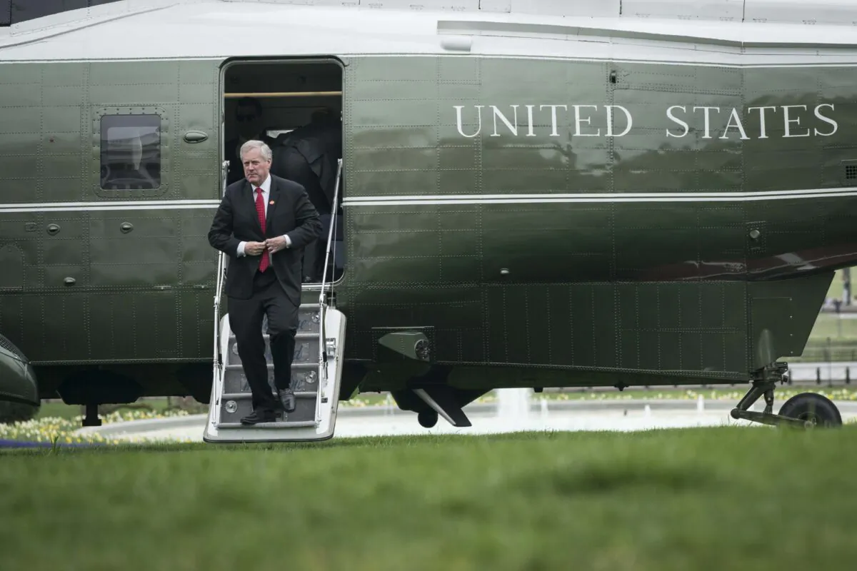 Acting White House Chief of Staff Mark Meadows arrives at the White House on March 28, 2020. (Sarah Silbiger/Getty Images)