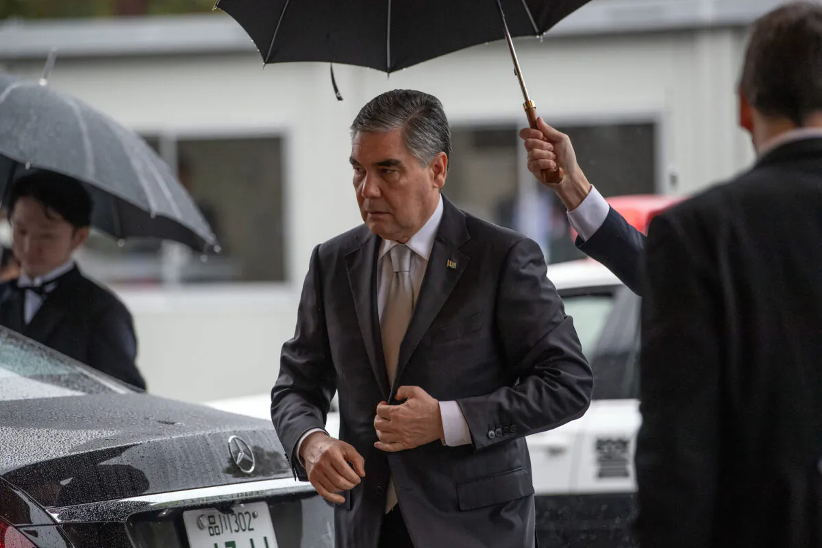 Turkmenistan President Gurbanguly Berdimuhamedow arrives to attend a ceremony in Tokyo, Japan, on Oct. 22, 2019. (Carl Court/Getty Images)