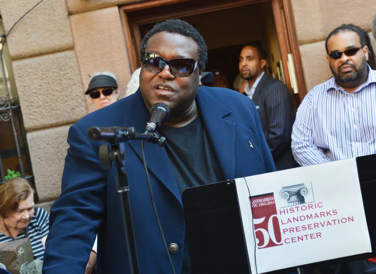 Trumpeter Wallace Roney attends New York City Landmarks Preservation Commission Medallion Ceremony for Miles Davis at 312 West 77th in New York City on May 16, 2013. (Slaven Vlasic/Getty Images)