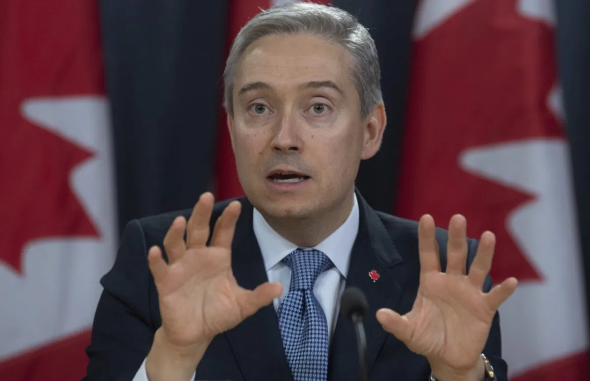 Foreign Affairs Minister Francois-Philippe Champagne responds to a question during a news conference in Ottawa on March 9, 2020. (Adrian Wyld/ The Canadian Press)